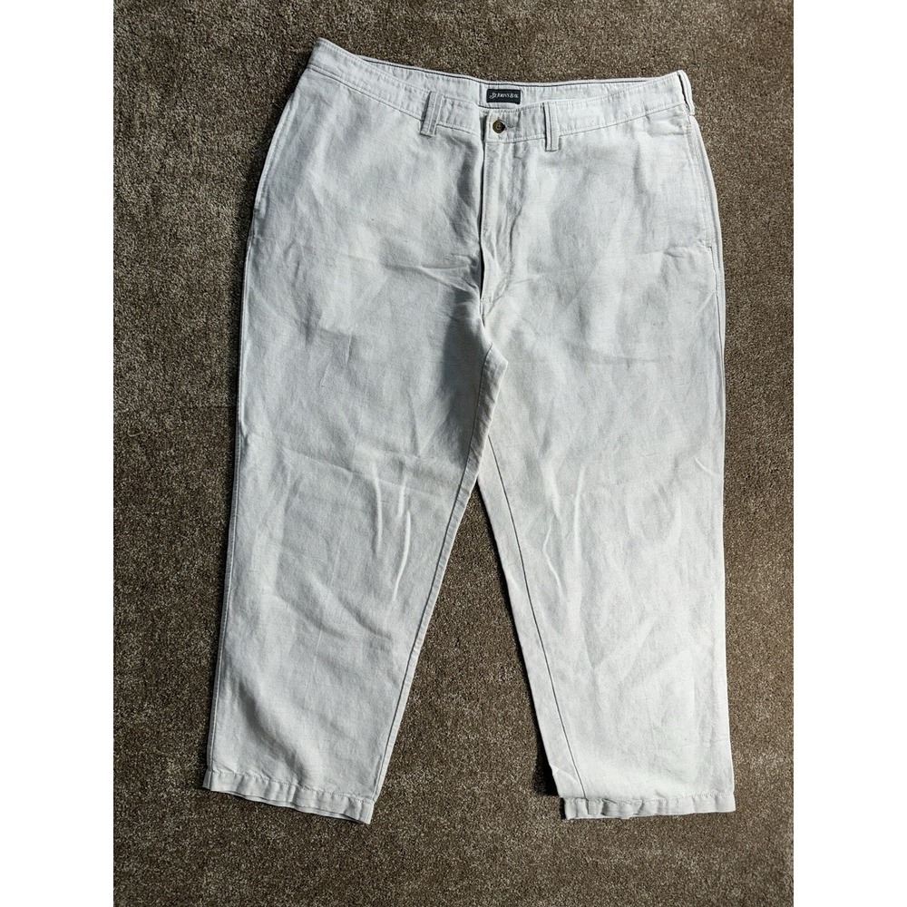 St. Johns Bay LINEN Blend pants Mens‎ 40x29 Beige Flat Front